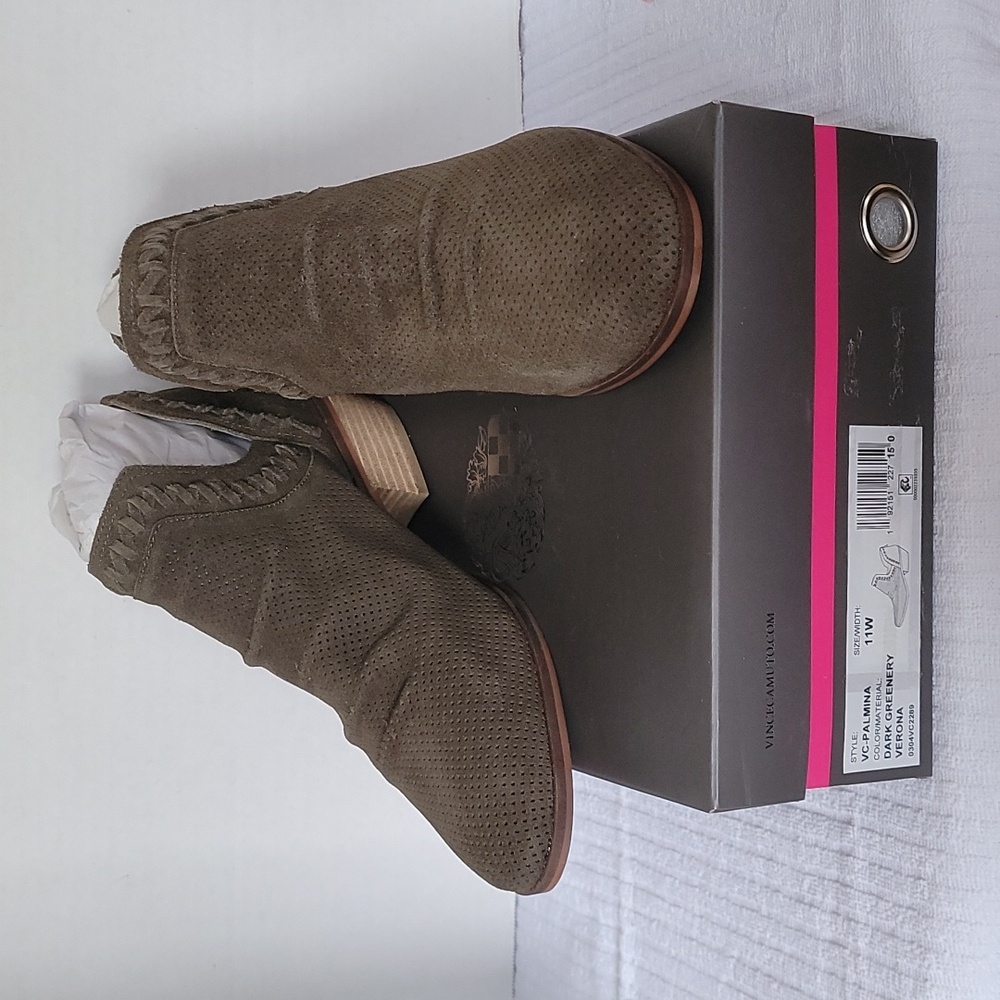 Vince Camuto women's size 11W dark greenery Verona booties